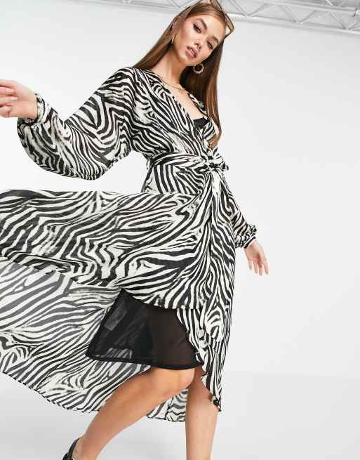 Mango – Oversize-Kleid mit Zebramuster | ASOS