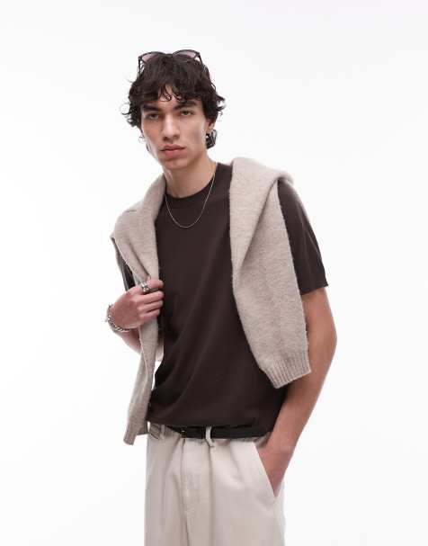 Mango – Oversize-T-Shirt in Dunkelbraun mit überschnittenen Schultern - view 1