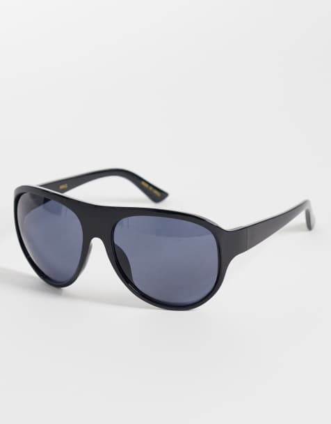 Mango oversized aviator sunglasses in black - view 1