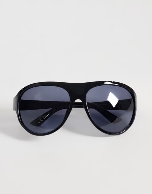 Mango - Oversized aviator zonnebril in zwart, 2 van 3