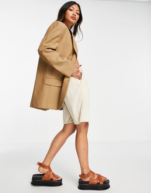 Mango oversized blazer in coffee