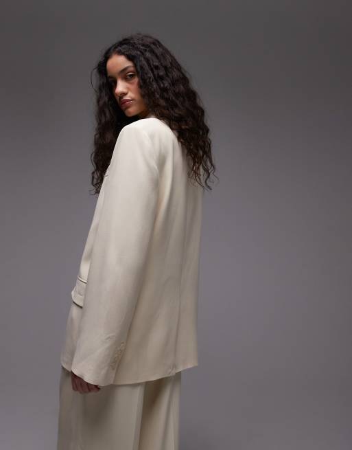 Mango - Oversized blazer in geel, deel van co-ord set, 4 van 4