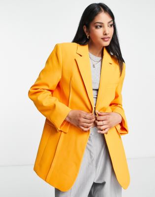 Mango oversized blazer in orange