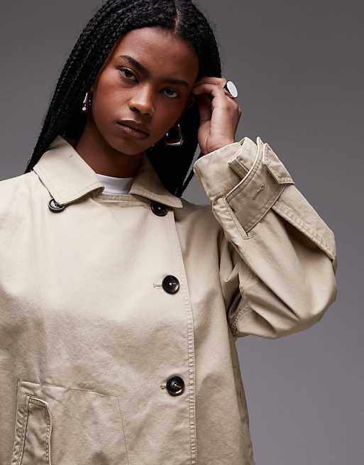 Mango oversized boxy trench coat in beige | ASOS Mango oversized boxy trench coat in beige | ASOS