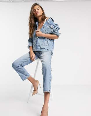 Mango oversized shop denim jacket