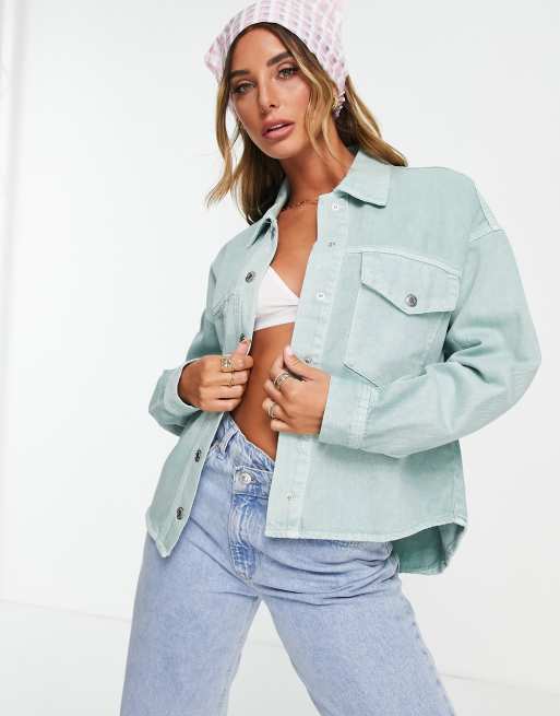 Sage green best sale denim jacket