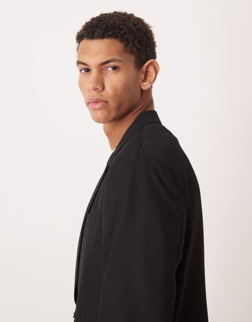 Mango - Oversized double breasted jasje in zwart, 4 van 5
