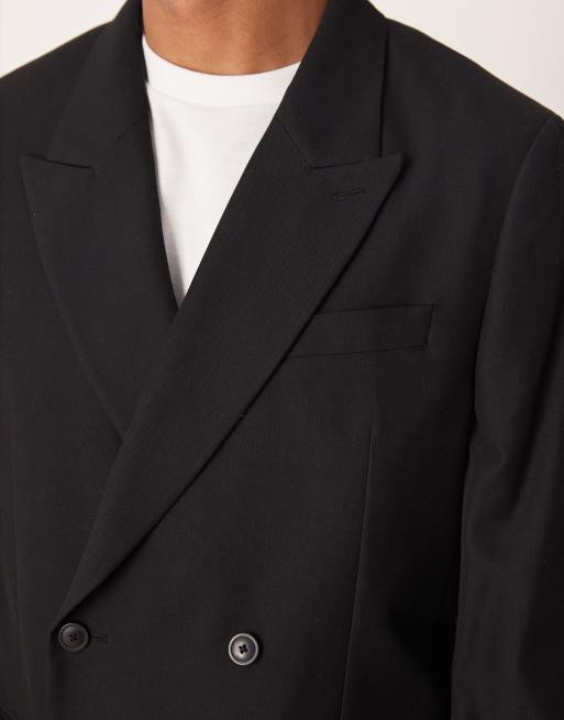 Mango - Oversized double breasted jasje in zwart, 5 van 5