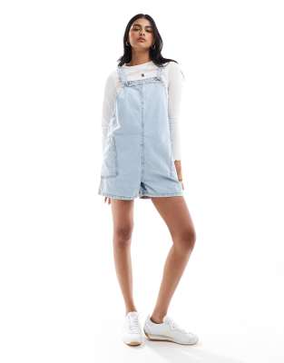 Mango Mango oversized dungarees in light blue