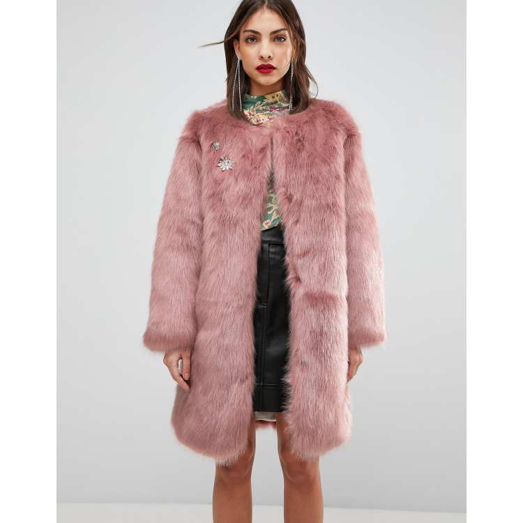 Faux shearling outlet oversized coat mango