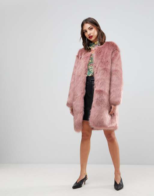 Mango pink 2025 fur coat