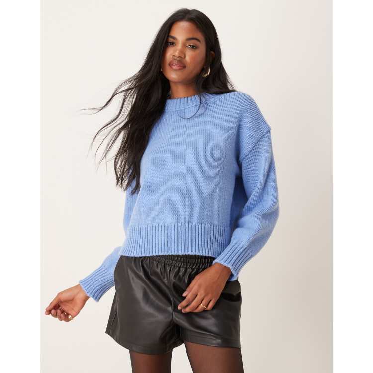 Mango oversized jumper in pale blue ASOS