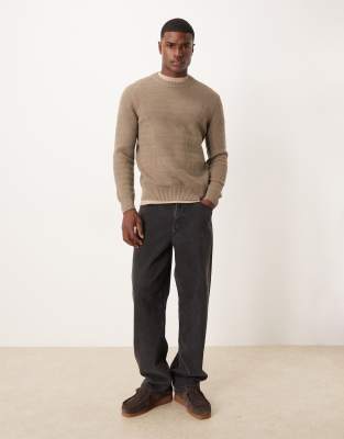 Mango Oversized Knit Sweater In Brown