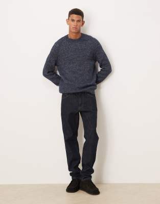 Mango Oversized Knit Sweater In Black