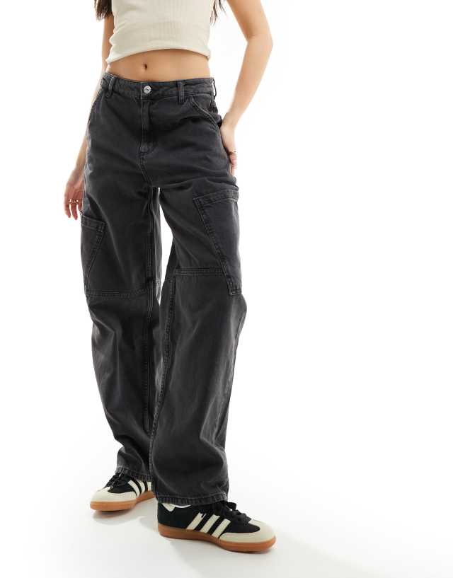 Mango - oversized mom jeans in black