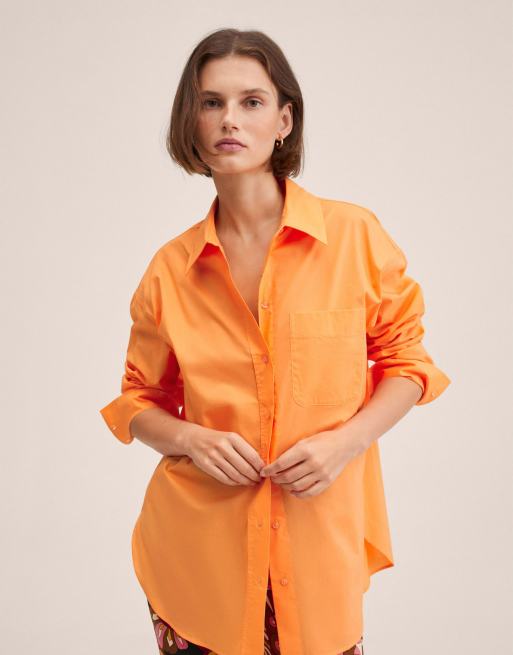 Mango Oversized overhemd in feloranje