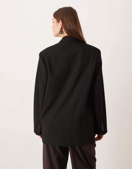 Mango - Oversized rechte blazer in zwart, 4 van 4