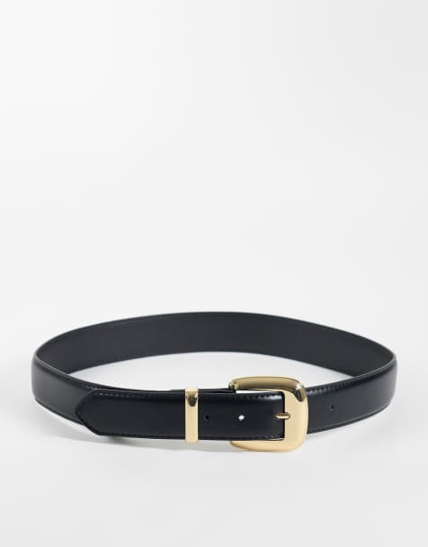 Mango oversized riem met gesp in zwart - view 1