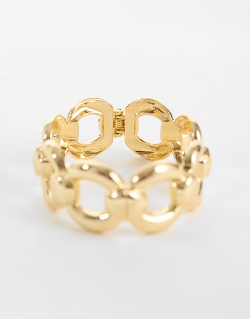 Mango oversized schakelarmband in goud, 3 van 3