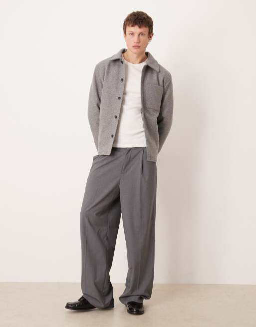 Mango oversized shacket in light gray, 2 of 5