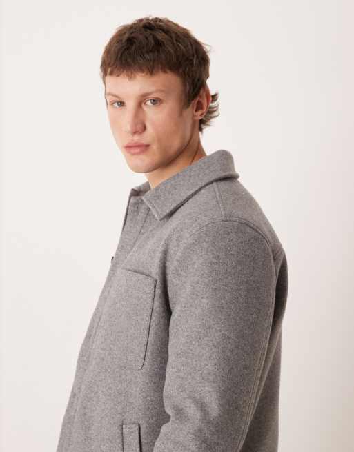 Mango oversized shacket in light gray, 3 of 5