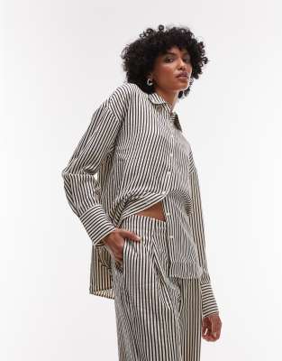 Mango Oversized Shirt In Gray