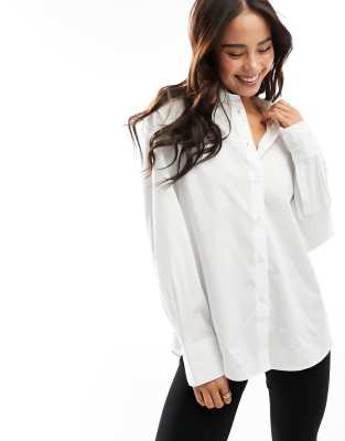 Mango oversized shirt in white | ASOS