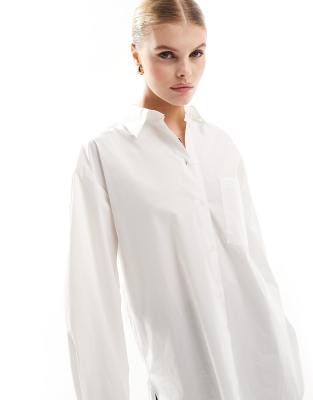 Mango oversized shirt in white | ASOS