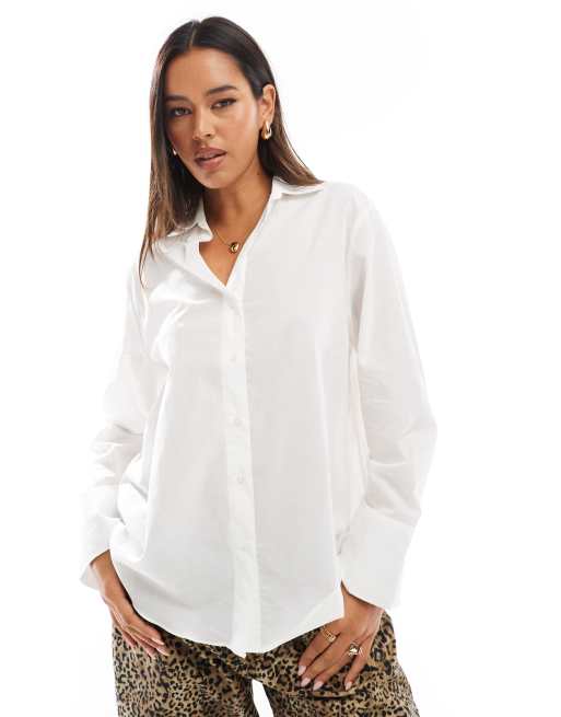 Mango oversized shirt in white ASOS