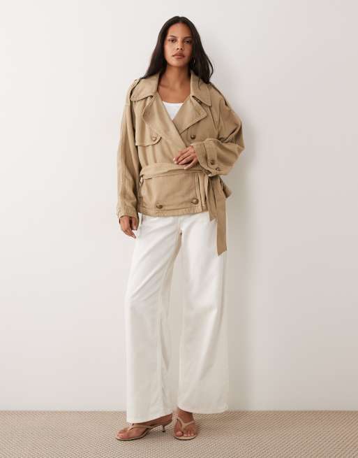 Mango oversized short trench in sand, 3 of 4