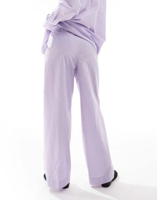 Mango oversized stripe pants in lilac - part of a set