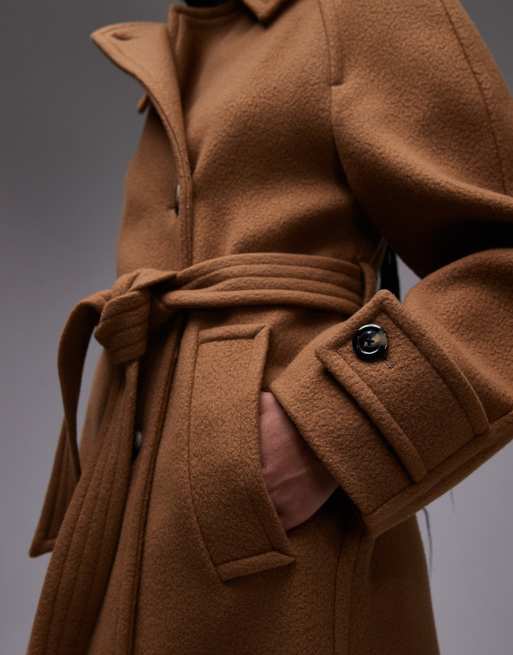 Mango oversized wool jacket in brown ASOS