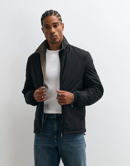 Mango padded high neck jacket in black, 3 of 5