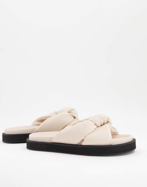 Mango padded knot sandal in ecru