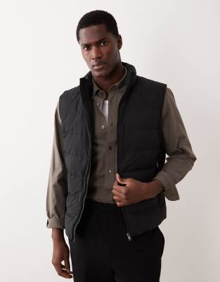 Mango Padded Vest In Black