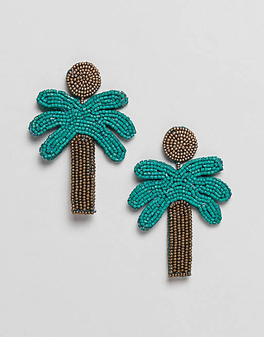 Mango palm tree earrings in multi