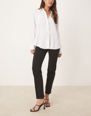 Mango Paloma Slim Tailored Pants In White