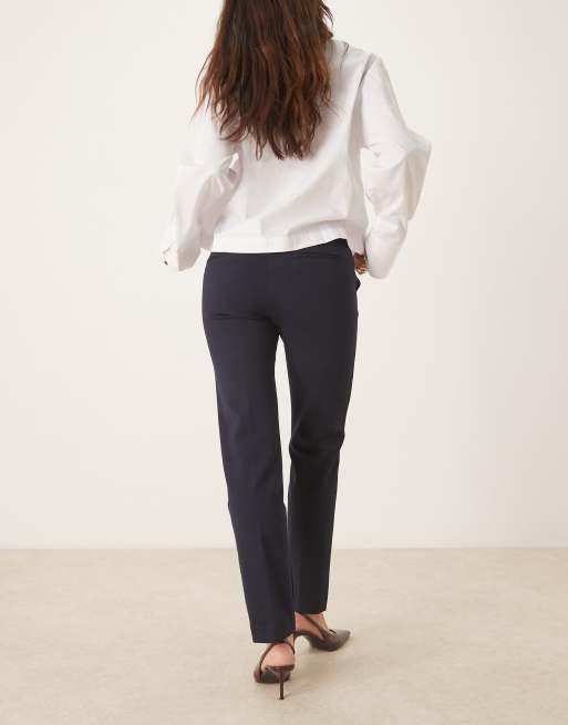 Mango - Paloma - Smalle elegante broek in marineblauw, 4 van 5