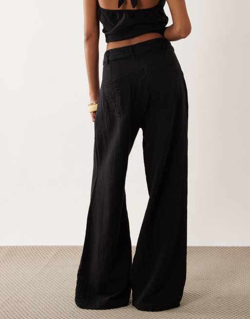 Mango – Pals – Gerade geschnittene Hose in Schwarz, Kombiteil, 4 von 5