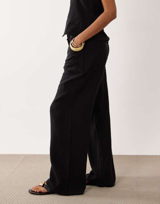 Mango Pals straight leg pants in black - part of a set, 2 of 5