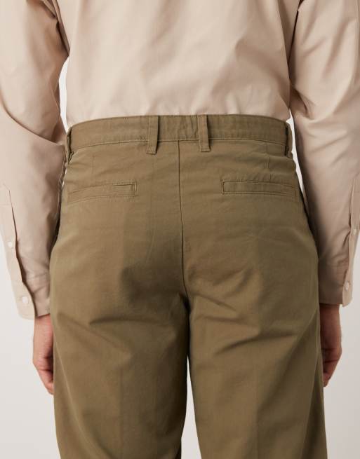 Mango - Pantalon ajusté à plis devant en coton mélangé - Vert foncé, 5 de 5