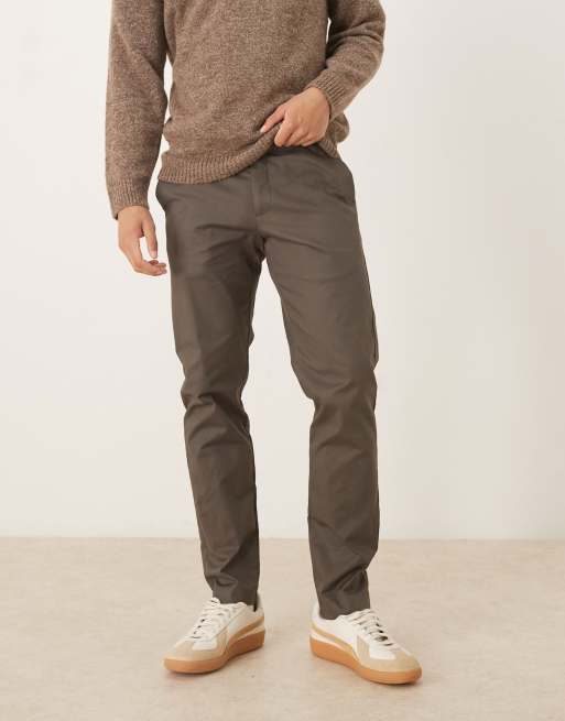 Mango - Pantalon ajusté - Marron foncé