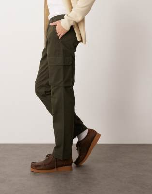 Mango - Pantalon cargo coupe droite avec poches - Marron