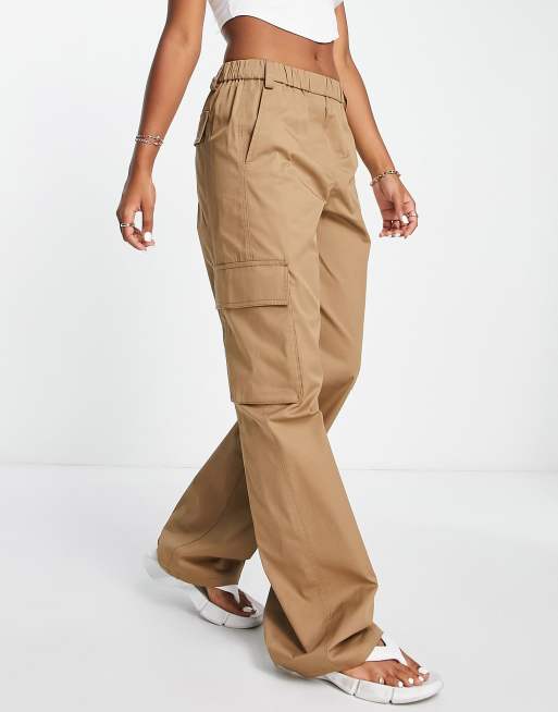 Pantalon cargo femme survêtement ceinture haute couture ajusté élastique  luxe