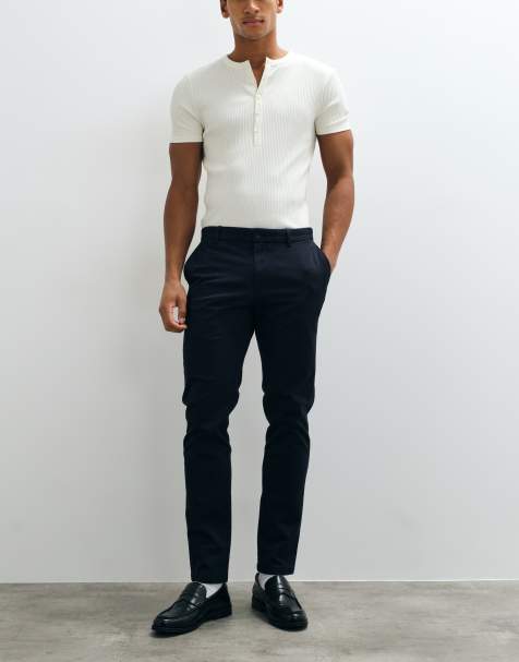 Mango pantalon chino bleu marine - view 1