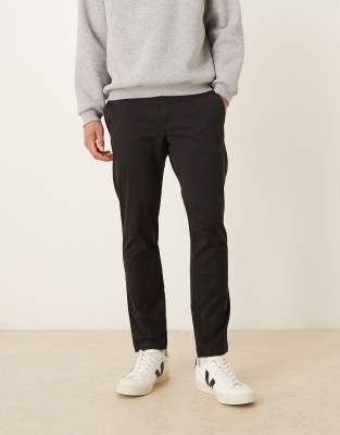 Mango - Pantalon chino en coton mélangé - Noir
