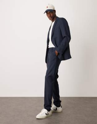 Mango - Pantalon coupe classique - Bleu marine