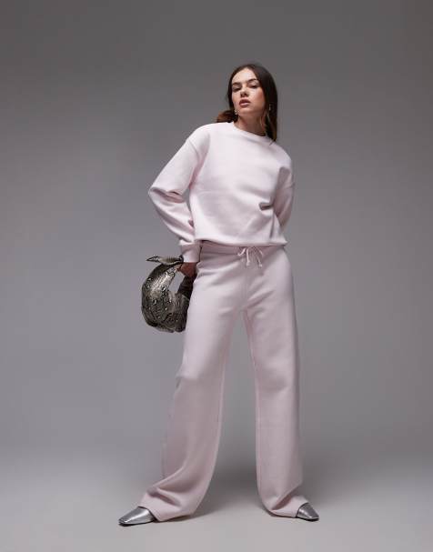 Mango - Pantalon de jogging d'ensemble ample ultra doux - Rose pâle - view 1