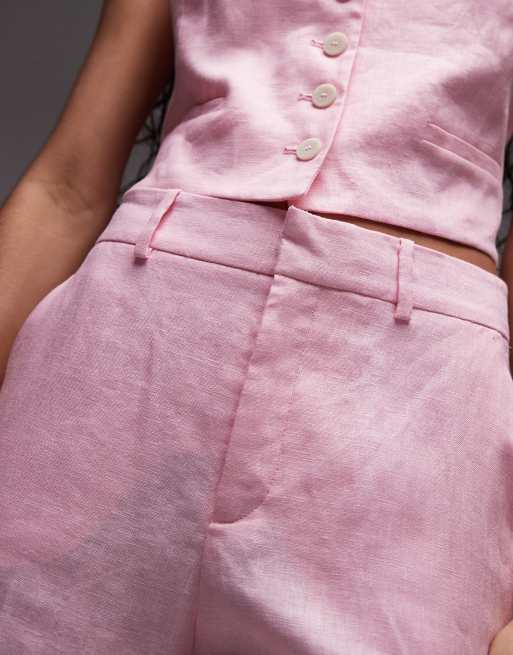 Mango - Pantalon En Jersey Femme Rose Chair - Taille 44 - Style Business Décontracté