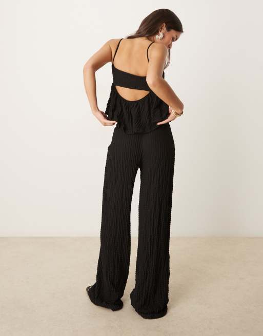 Mango - Pantalon d'ensemble droit texturé - Noir, 2 de 5